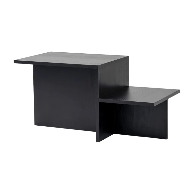 Table basse asymétrique en bois noir 80x40cm Harmony - Home Design