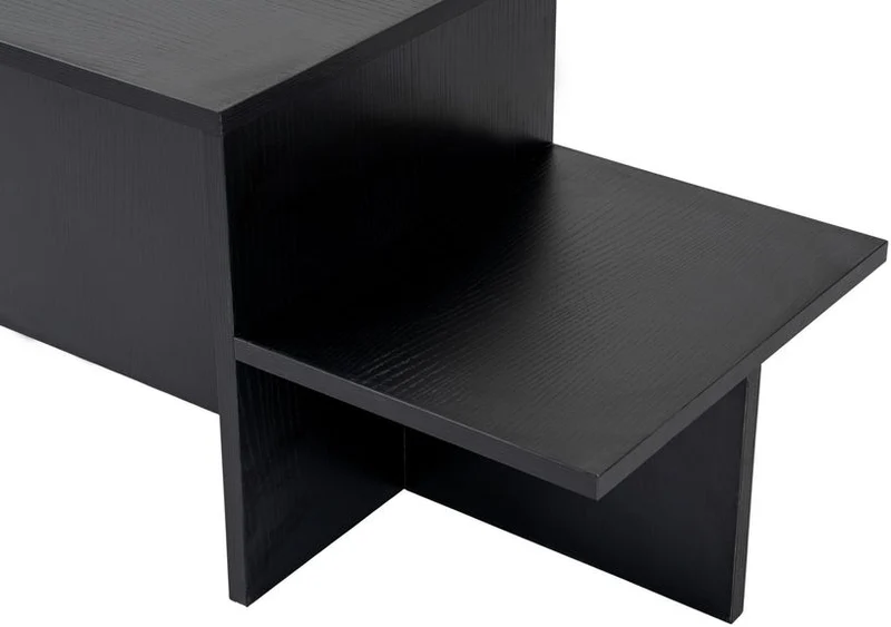 Table basse asymétrique en bois noir 80x40cm Harmony - Home Design