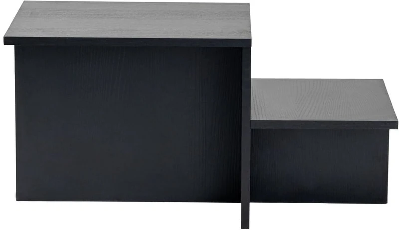 Table basse asymétrique en bois noir 80x40cm Harmony - Home Design