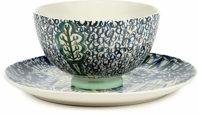 Bol en grès bleu vert 13 cm Kimono - Serax
