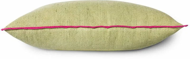 Coussin vert liseré rose 50 x 30 cm Mansion - HKliving