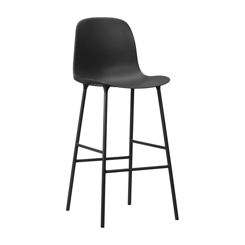 Chaise de bar en acier et pp noir 75 cm Form - Normann Copenhagen