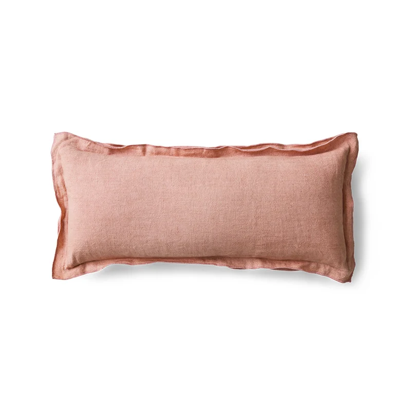Coussin rectangulaire en lin rose magnolia 70x30cm - HKLiving
