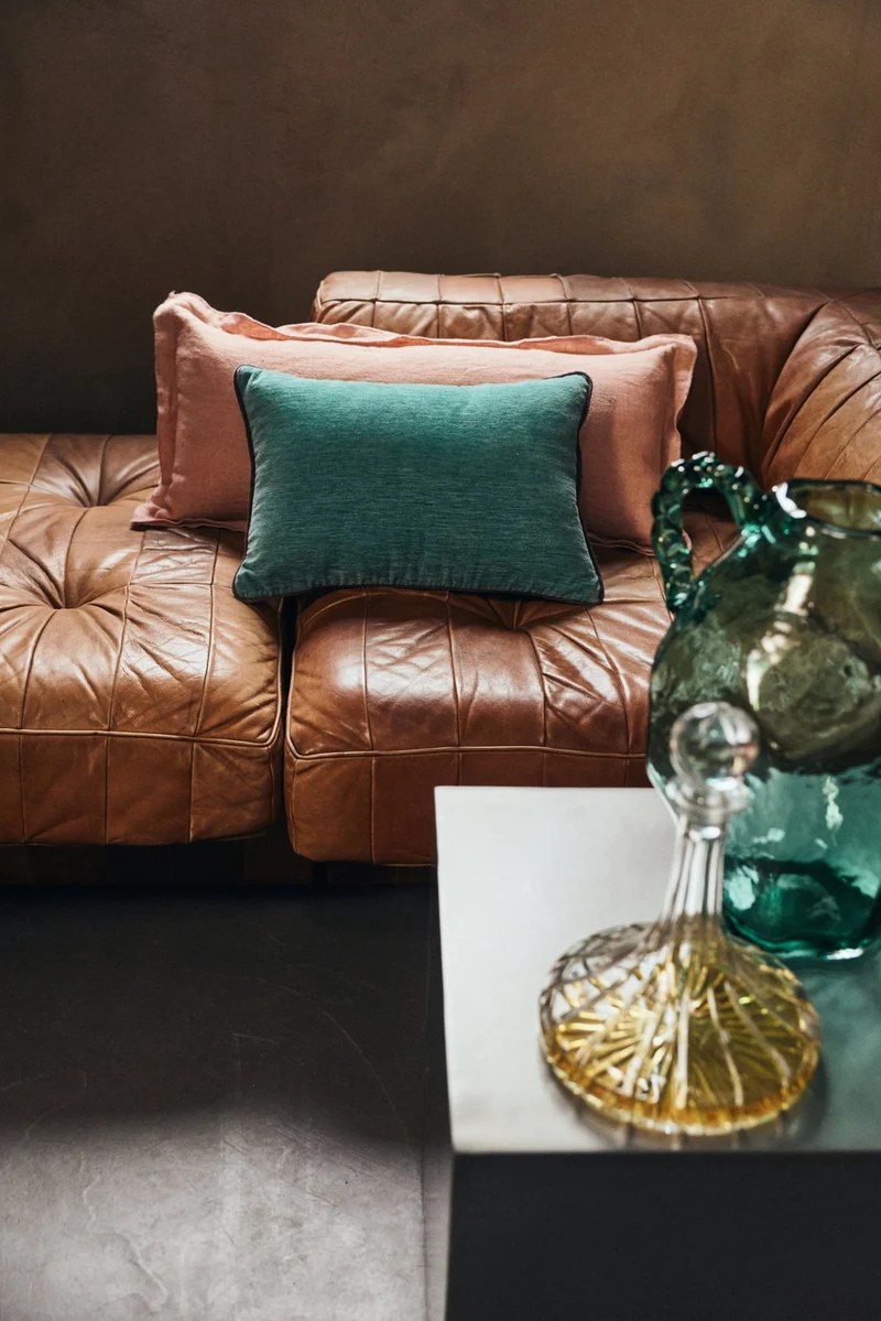 Coussin rectangulaire en lin rose magnolia 70x30cm - HKLiving