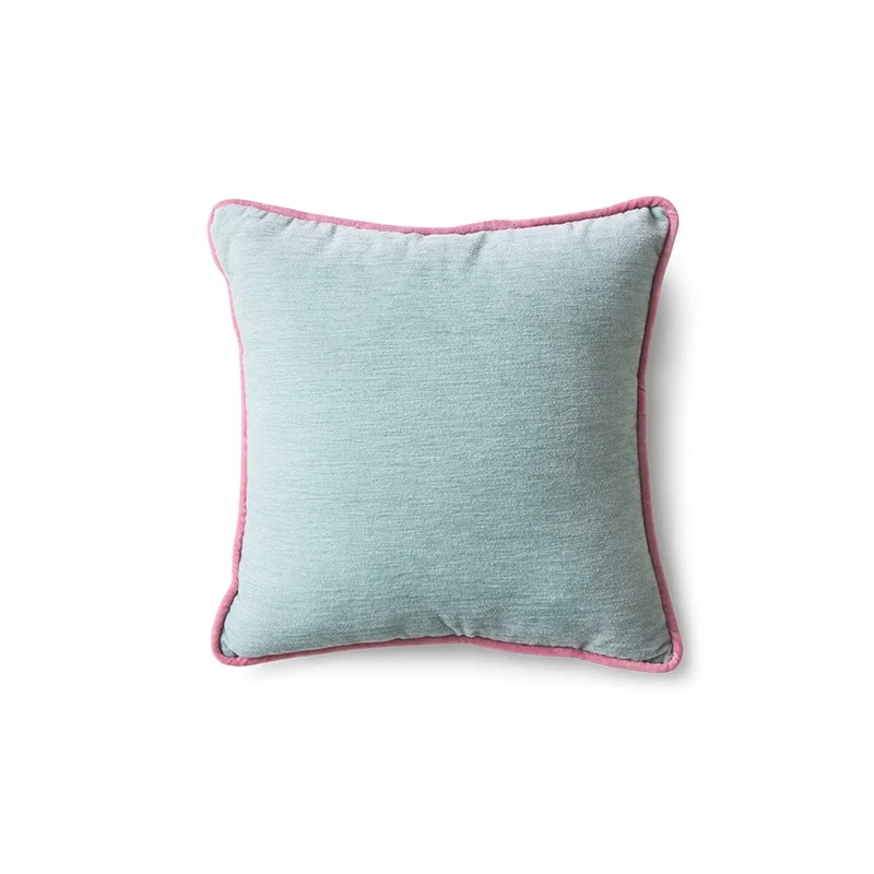 Coussin carré en tissu menthe rose 45x45cm - HKLiving