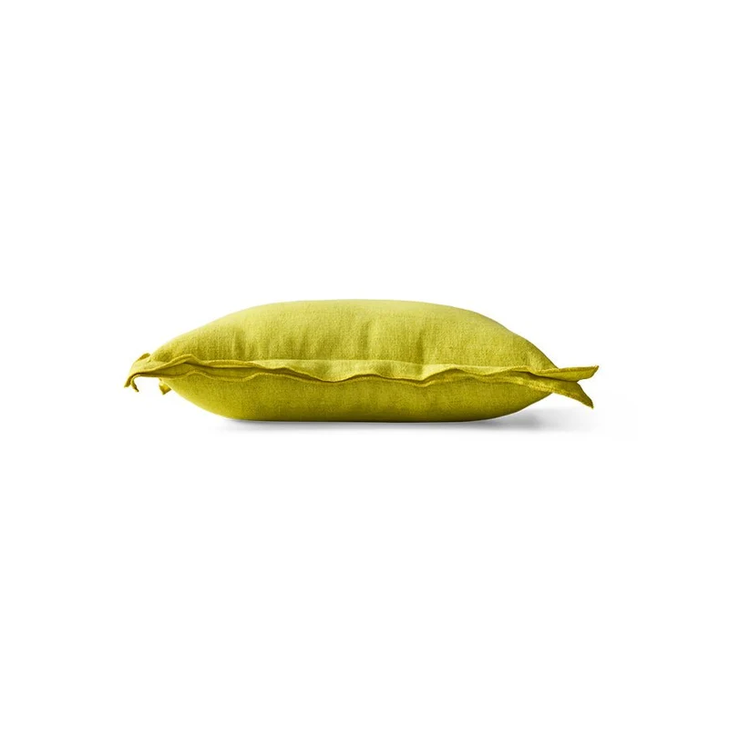 Coussin rectangulaire en lin jaune citron 50x30cm - HKLiving