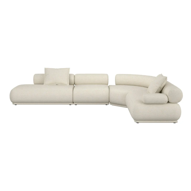 Canapé modulable côté droit en tissu beige 7,5 places Rembrandt - Zuiver