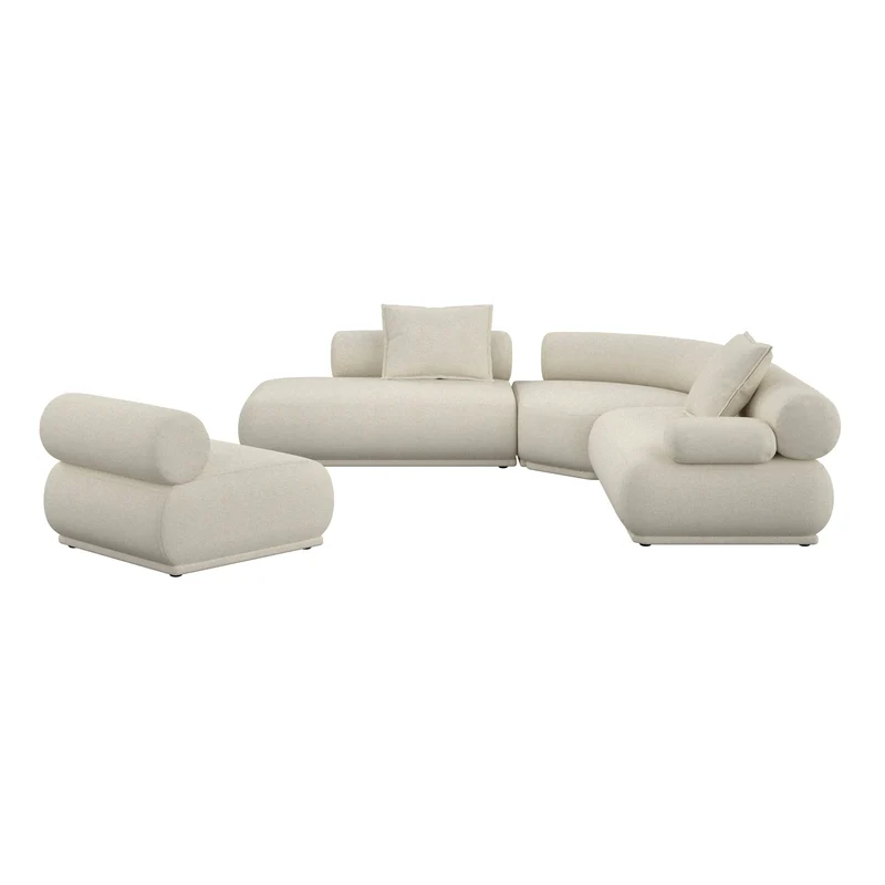 Canapé modulable côté droit en tissu beige 7,5 places Rembrandt - Zuiver