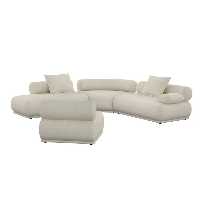 Canapé modulable côté droit en tissu beige 7,5 places Rembrandt - Zuiver