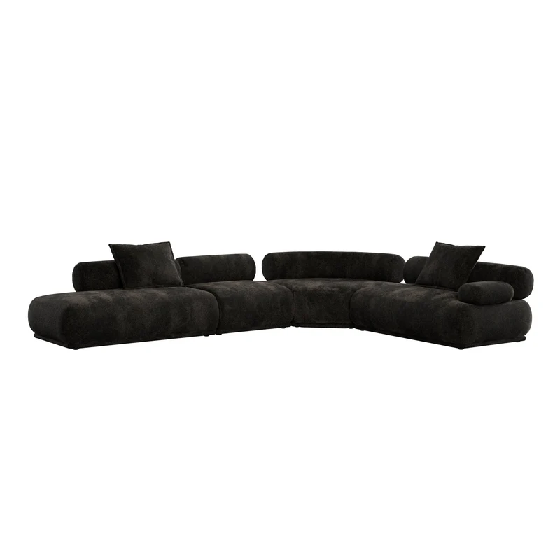 Canapé modulable côté droit en tissu marron foncé 7,5 places Rembrandt - Zuiver