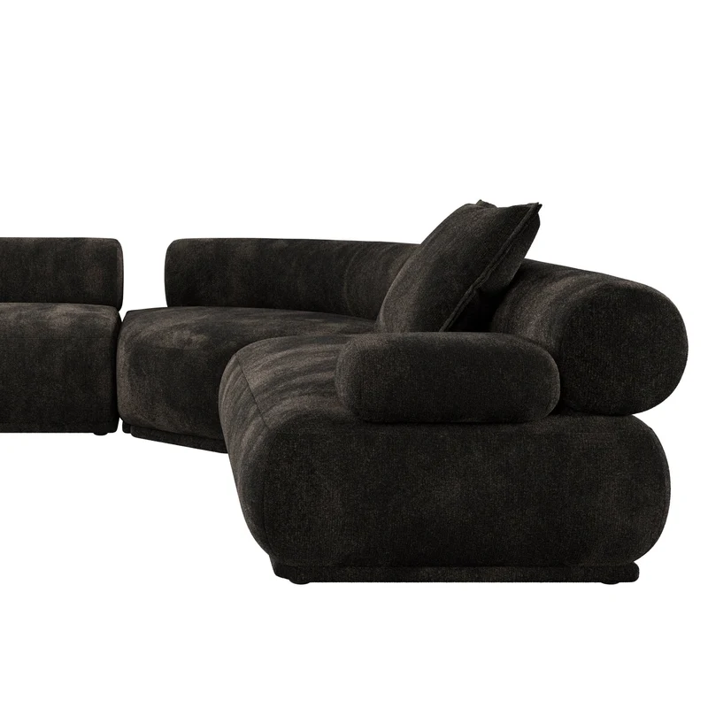 Canapé modulable côté droit en tissu marron foncé 7,5 places Rembrandt - Zuiver