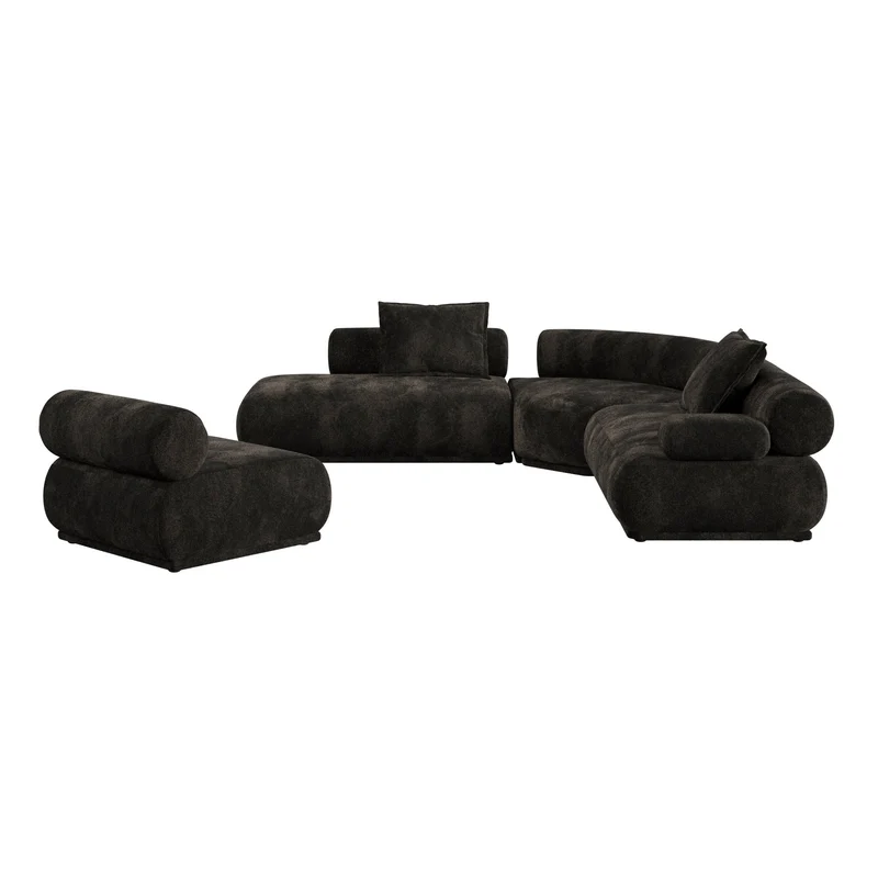 Canapé modulable côté droit en tissu marron foncé 7,5 places Rembrandt - Zuiver