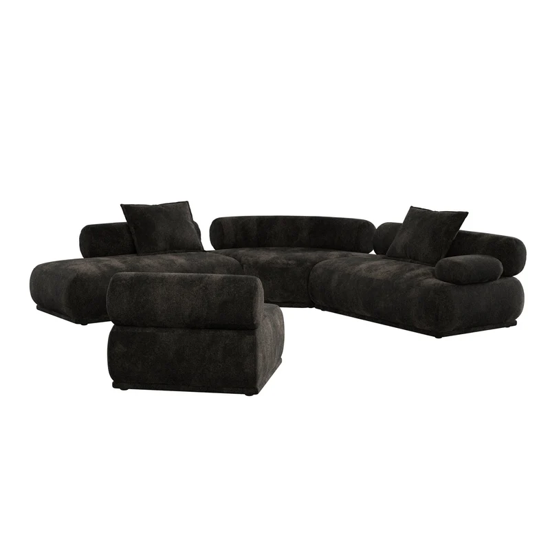 Canapé modulable côté droit en tissu marron foncé 7,5 places Rembrandt - Zuiver