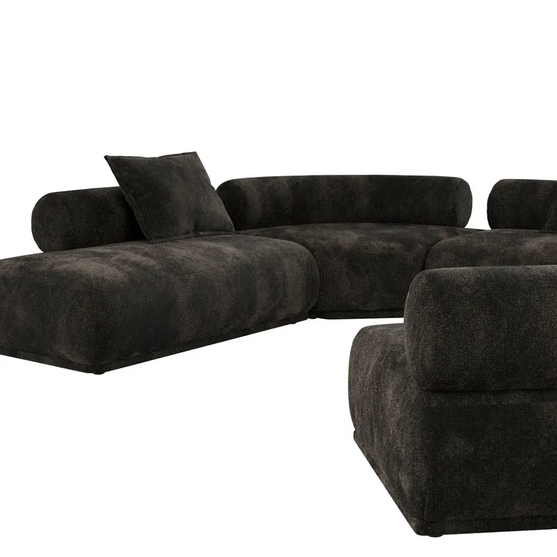 Canapé modulable côté droit en tissu marron foncé 7,5 places Rembrandt - Zuiver