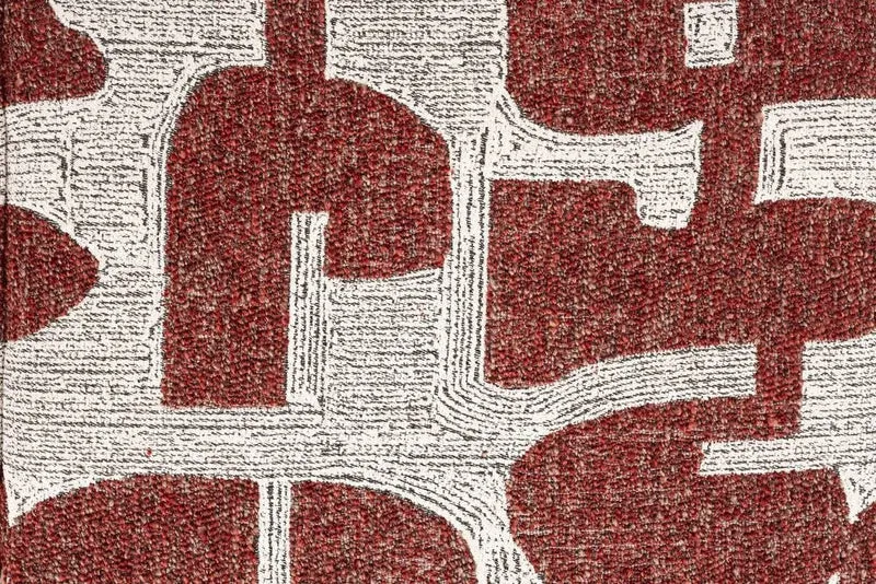 Chaise en tissu aux motifs rouge et acier chromé Ridge - Zuiver