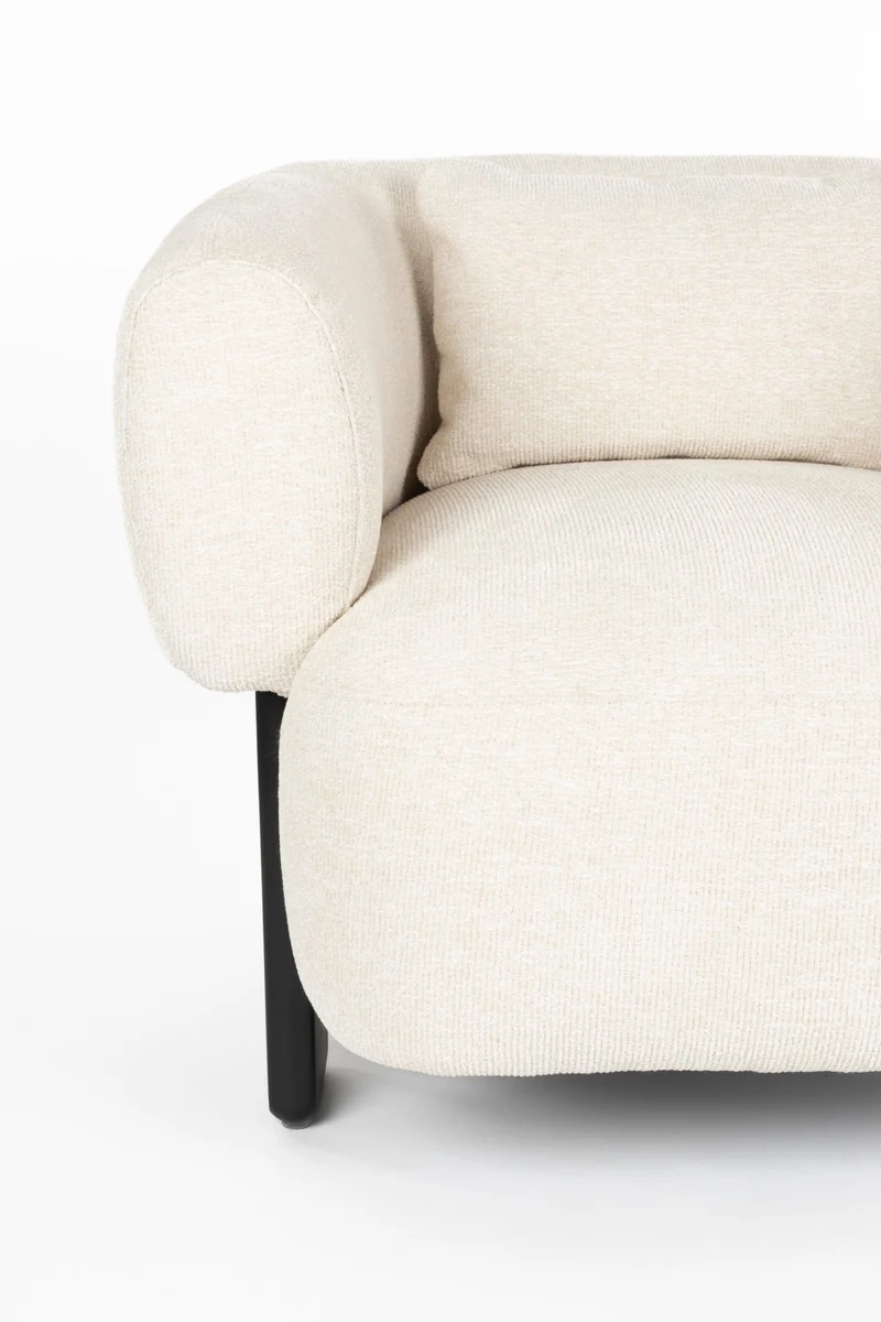 Fauteuil en velours beige et bois marron Neil - Zuiver