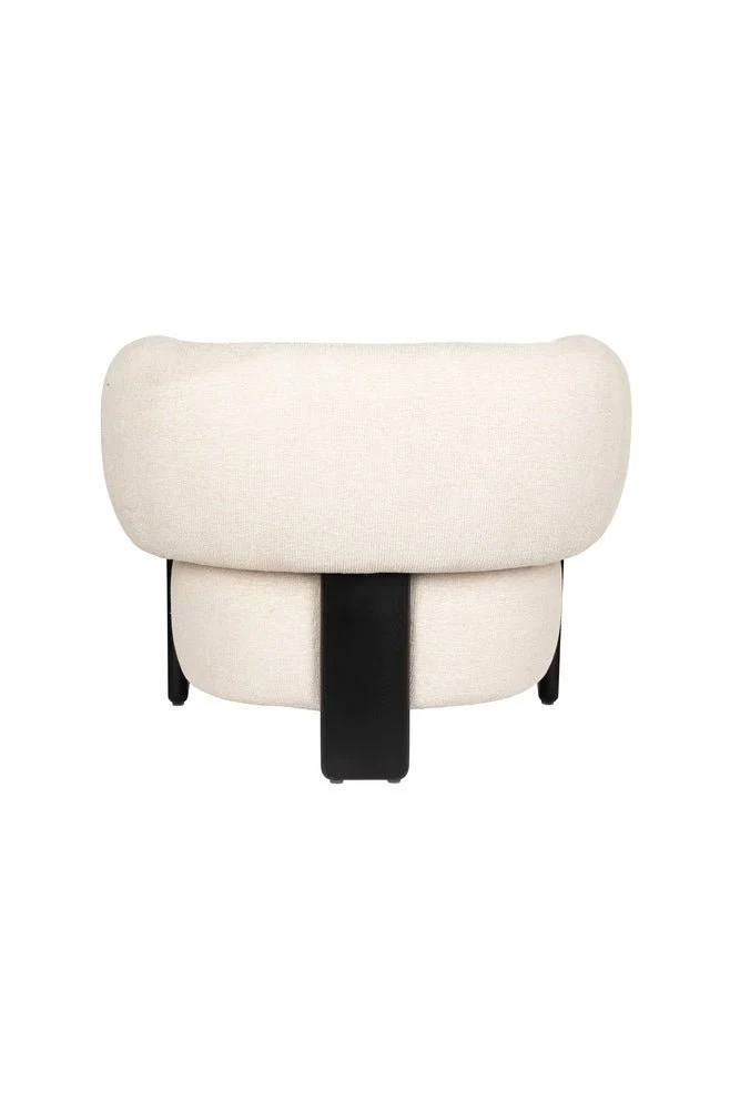 Fauteuil en velours beige et bois marron Neil - Zuiver