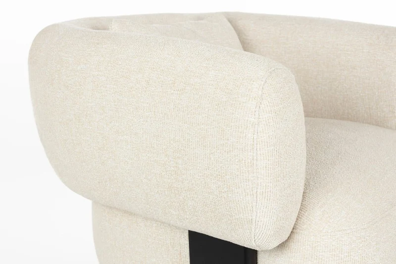 Fauteuil en velours beige et bois marron Neil - Zuiver