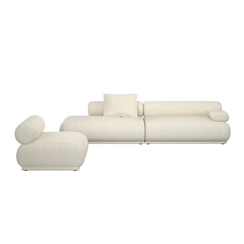 Canapé côté droit en tissu beige 4,5 places Rembrandt - Zuiver