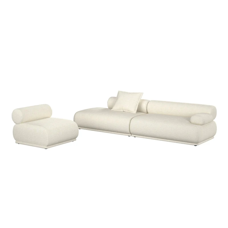 Canapé côté droit en tissu beige 4,5 places Rembrandt - Zuiver