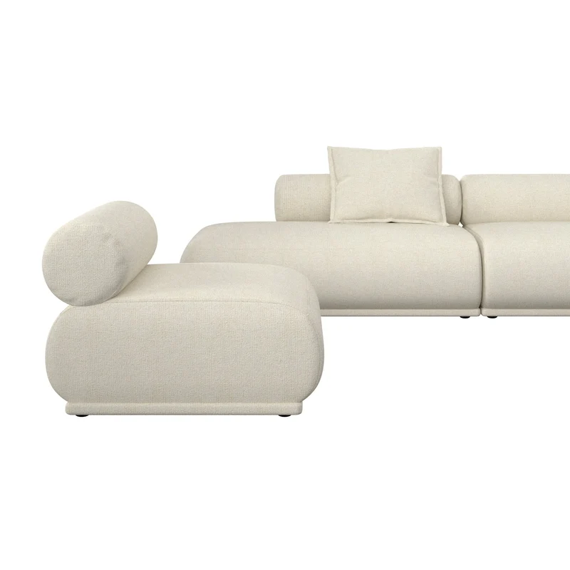 Canapé côté droit en tissu beige 4,5 places Rembrandt - Zuiver