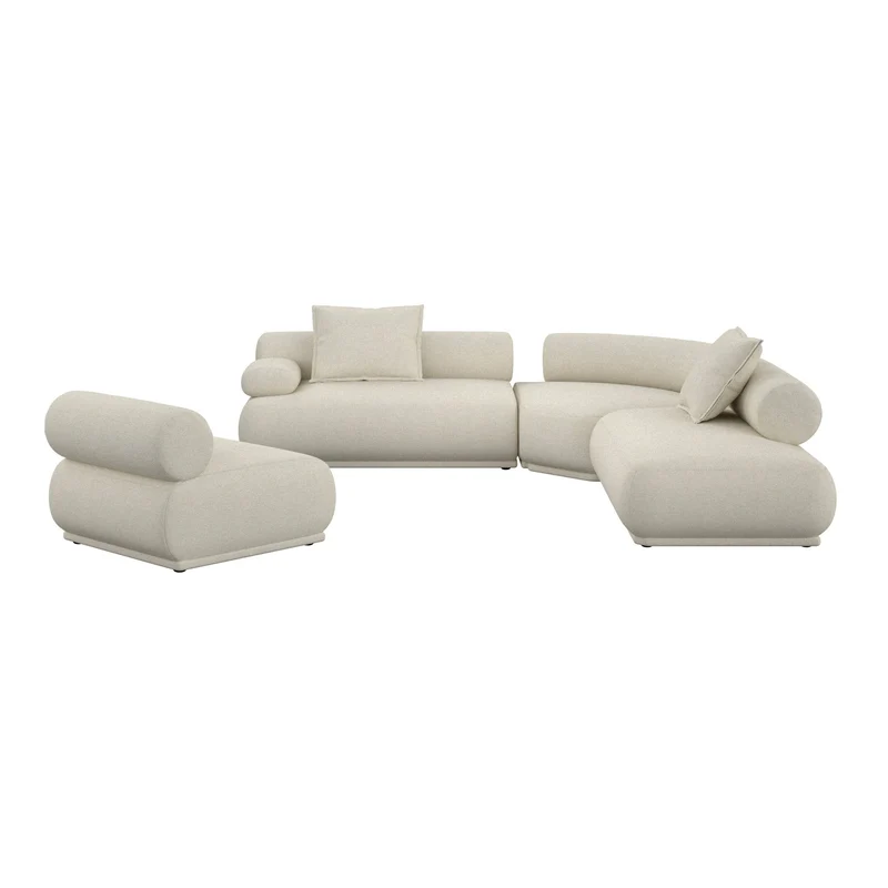 Canapé modulable côté gauche en tissu beige 7,5 places Rembrandt - Zuiver