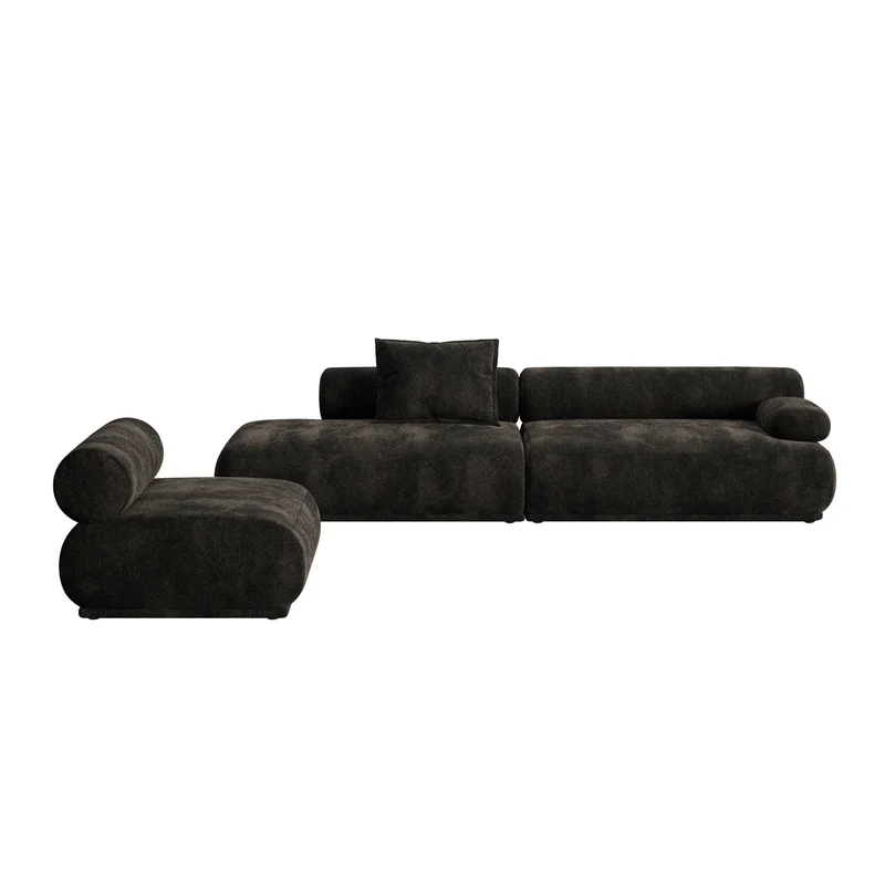 Canapé côté droit en tissu marron foncé 4,5 places Rembrandt - Zuiver