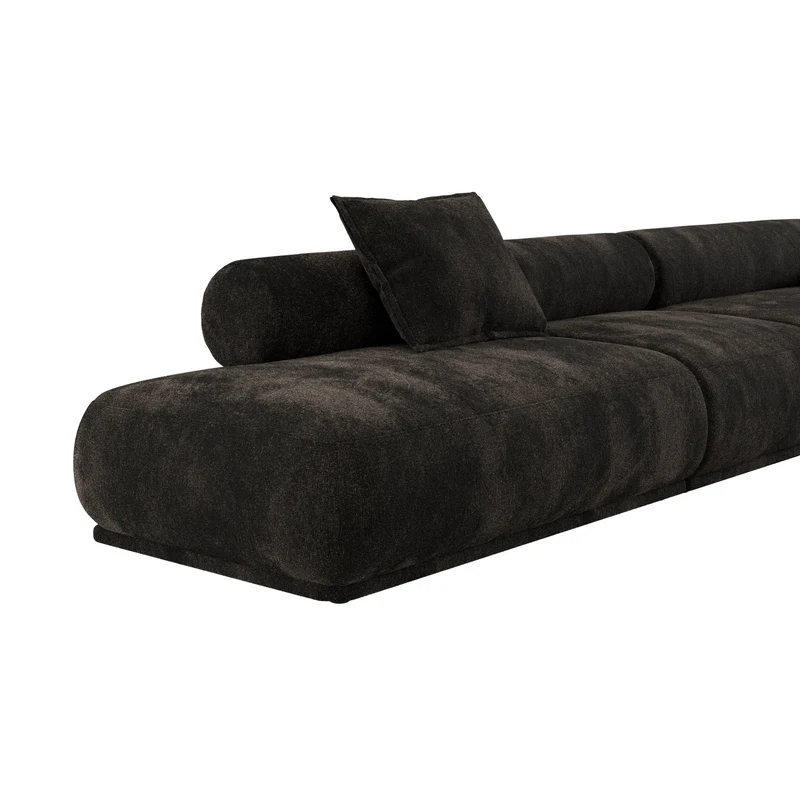 Canapé côté droit en tissu marron foncé 4,5 places Rembrandt - Zuiver