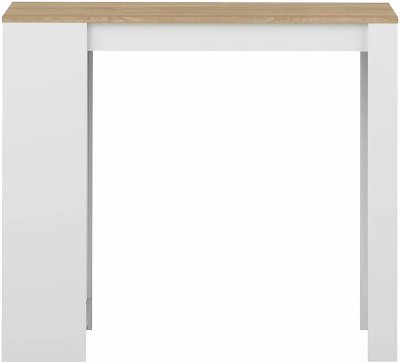 Table bar blanche et chêne Aravis - TEMAHOME