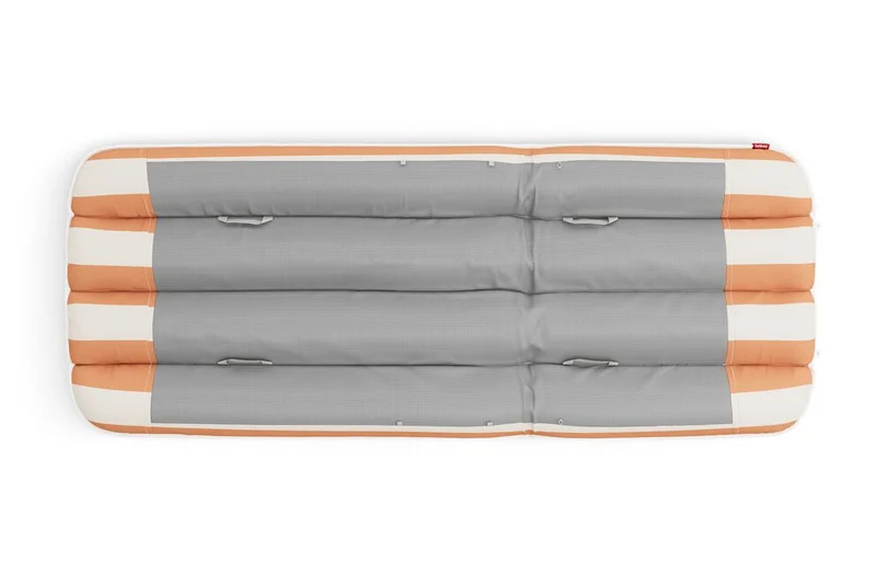 Transat en aluminium orange avec son matelas rayé orange 212x97x39cm Sunbud - Fatboy