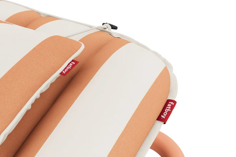 Transat en aluminium orange avec son matelas rayé orange 212x97x39cm Sunbud - Fatboy