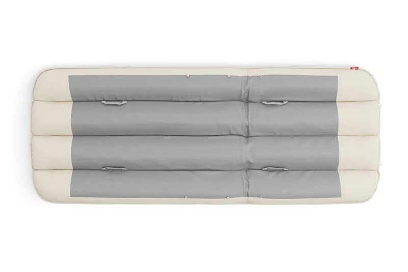 Transat en aluminium beige avec son matelas 212x97x39cm Sunbud - Fatboy