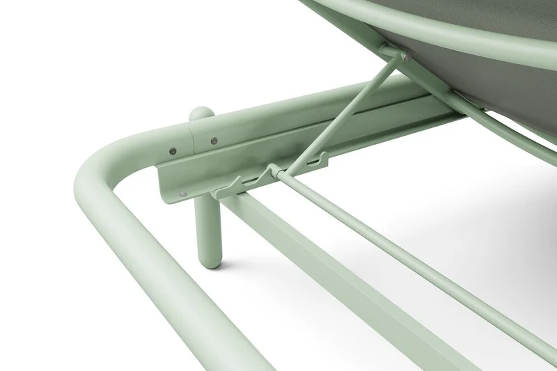 Transat en aluminium vert avec son matelas gris 212x97x39cm Sunbud - Fatboy