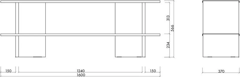 Meuble de rangement en acier jaune 160cm Hes - noo.ma