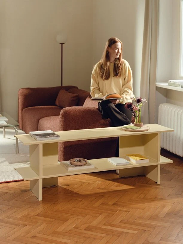 Meuble de rangement en acier jaune 160cm Hes - noo.ma