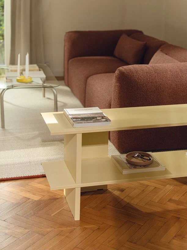 Meuble de rangement en acier jaune 160cm Hes - noo.ma