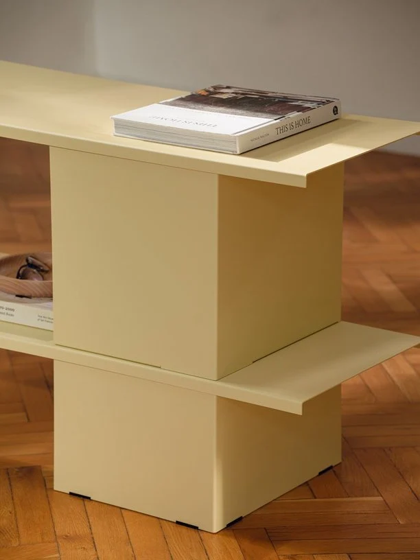 Meuble de rangement en acier jaune 160cm Hes - noo.ma