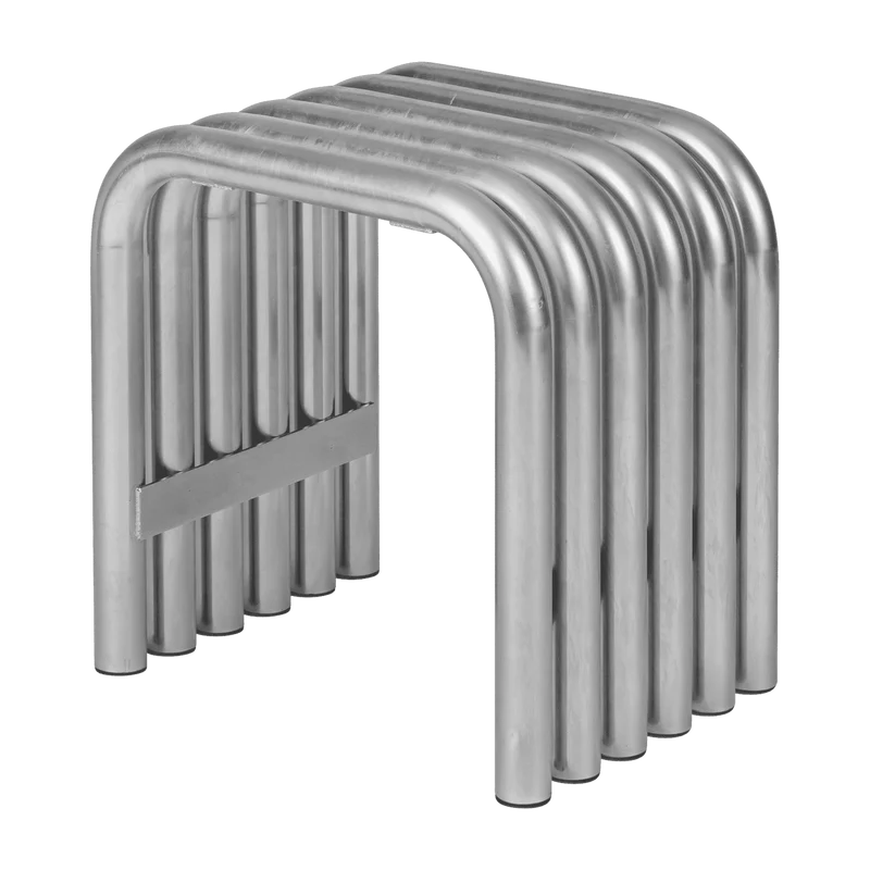 Tabouret en acier galvanisé chromé Nokk - noo.ma