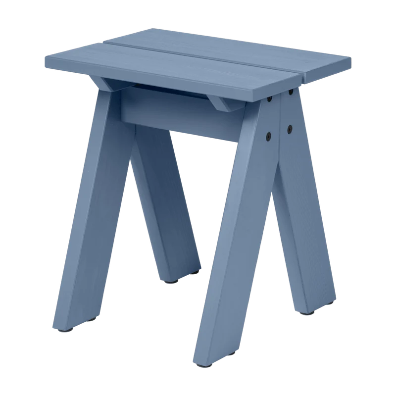 Tabouret de jardin en bois de pin massif bleu givré 40x40x44cm Navo - noo.ma