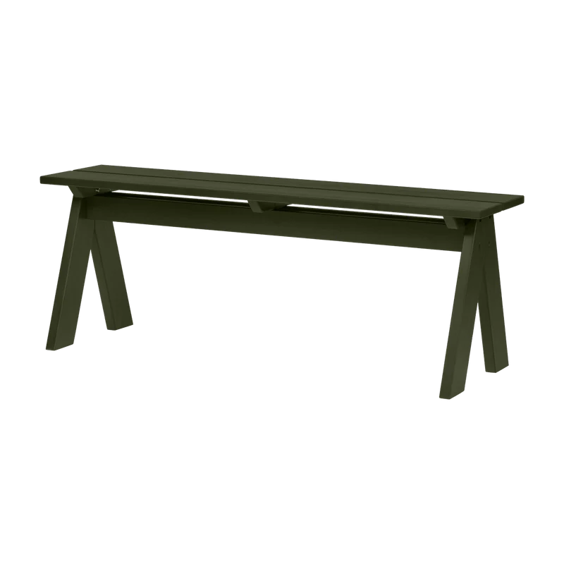 Banc de jardin en bois de pin massif vert forêt 120x40x44cm Navo - noo.ma