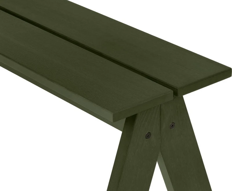 Banc de jardin en bois de pin massif vert forêt 120x40x44cm Navo - noo.ma