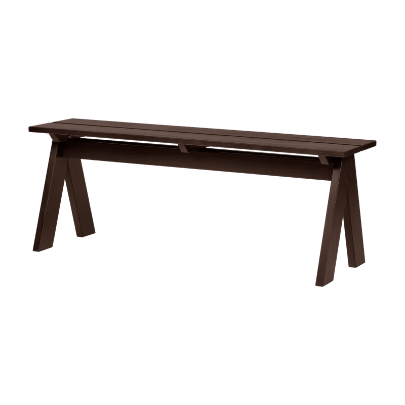 Banc de jardin en bois de pin massif brun cacao 120x40x44cm Navo - noo.ma
