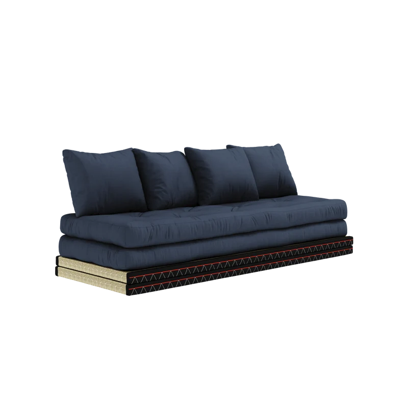 Canapé-lit avec 2 tatami et matelas bleu marine 80x200cm Chico - Karup Design