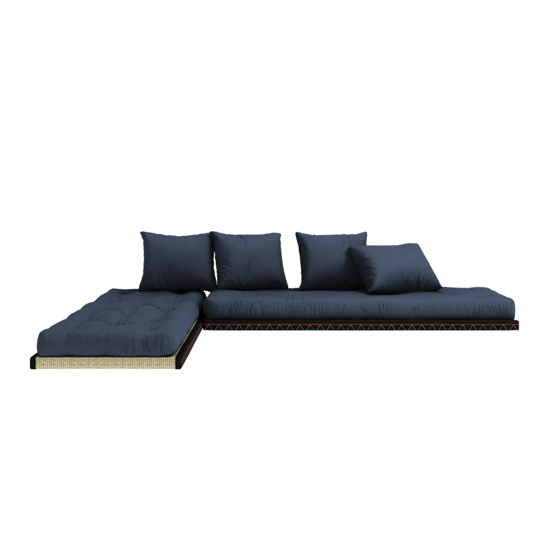 Canapé-lit avec 2 tatami et matelas bleu marine 80x200cm Chico - Karup Design