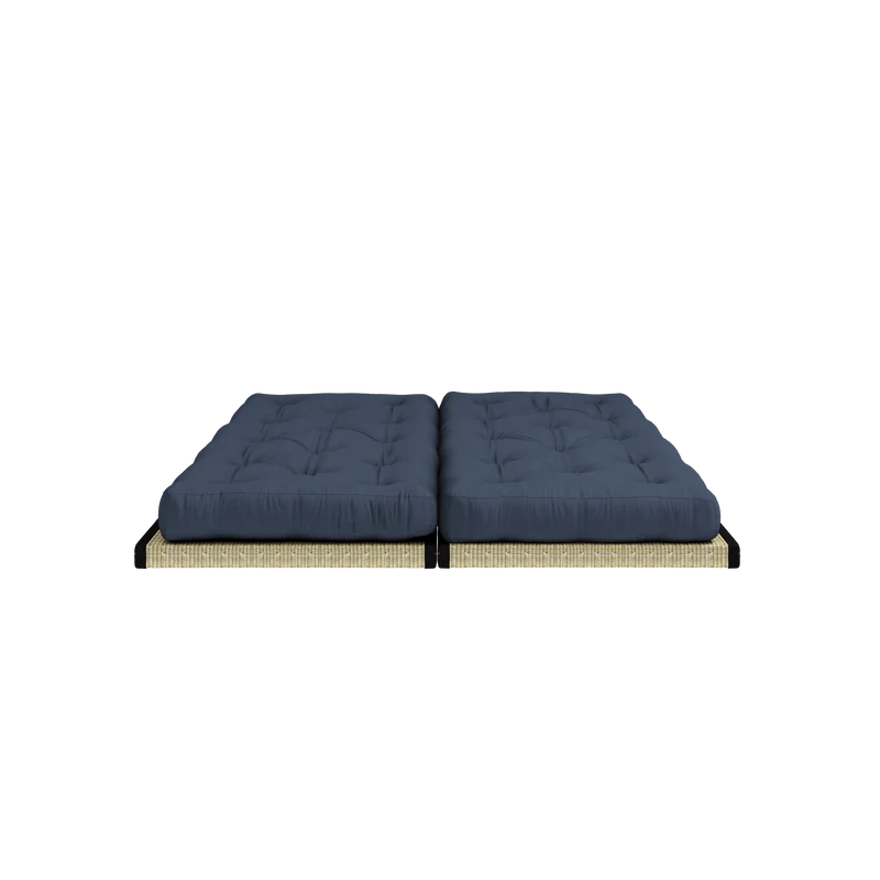 Canapé-lit avec 2 tatami et matelas bleu marine 80x200cm Chico - Karup Design