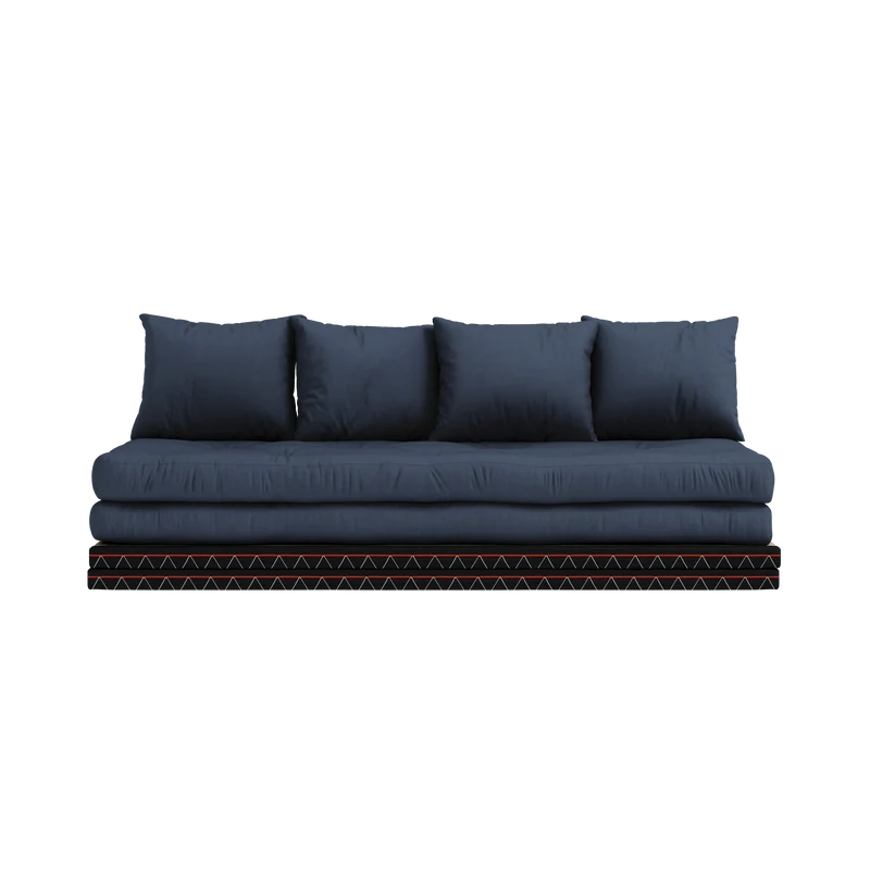 Canapé-lit avec 2 tatami et matelas bleu marine 80x200cm Chico - Karup Design