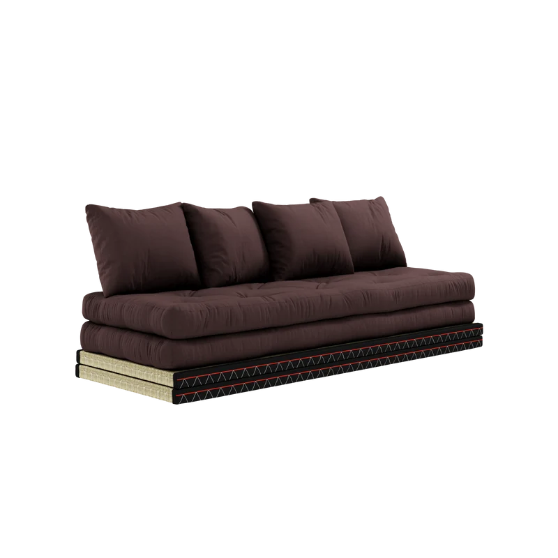 Canapé-lit avec 2 tatami et matelas marron 80x200cm Chico - Karup Design