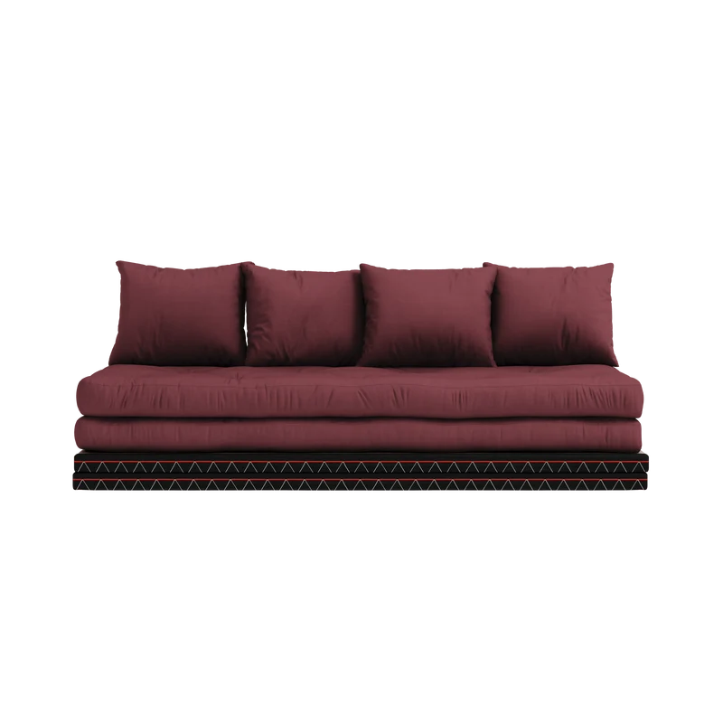 Canapé-lit avec 2 tatami et matelas bordeaux 80x200cm Chico - Karup Design