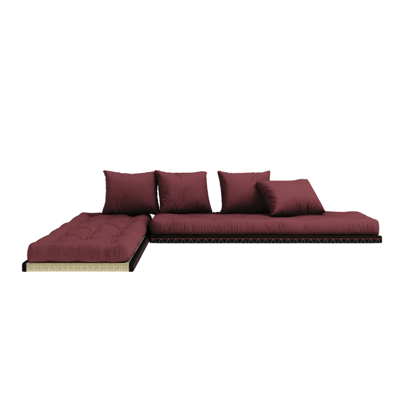 Canapé-lit avec 2 tatami et matelas bordeaux 80x200cm Chico - Karup Design