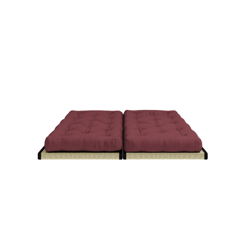 Canapé-lit avec 2 tatami et matelas bordeaux 80x200cm Chico - Karup Design